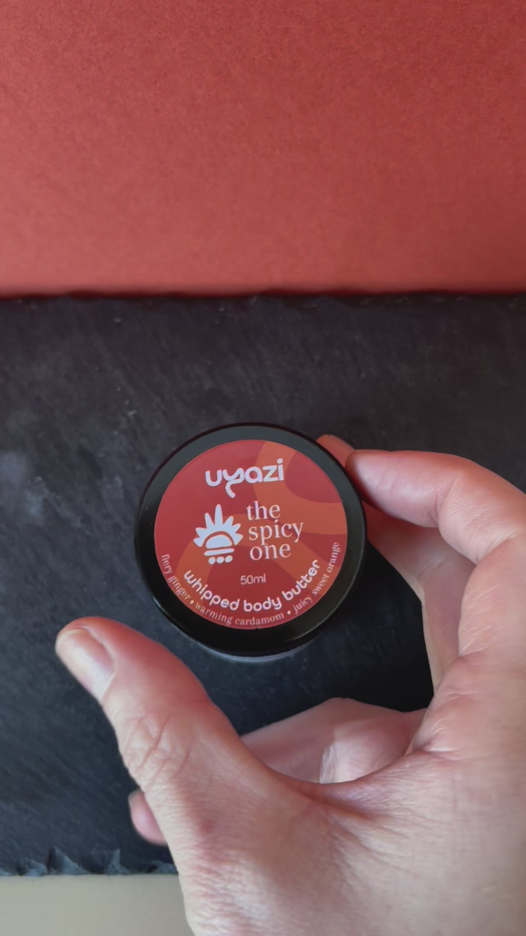 Video opening a 50ml jar of The Spicy One whipped body butter